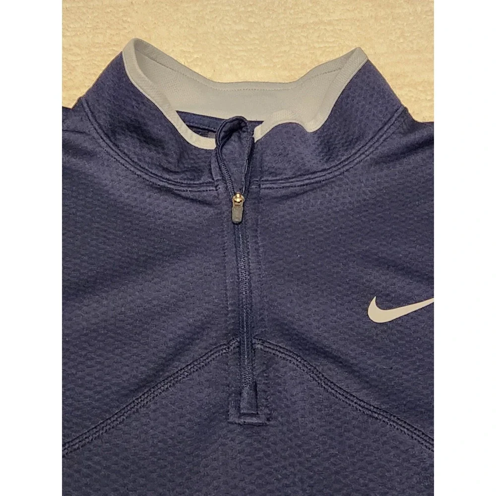 Nike‎ Pullover Mens XL Blue Dri-Fit Long Sleeve Quarter Zip Athletic Training